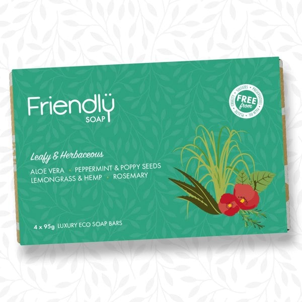 Leafy and Herbaceous soap selection sleeve and 4 bars