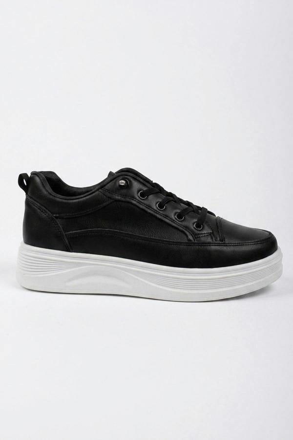 Constance Chunky Sole Lace Up Trainers - Black