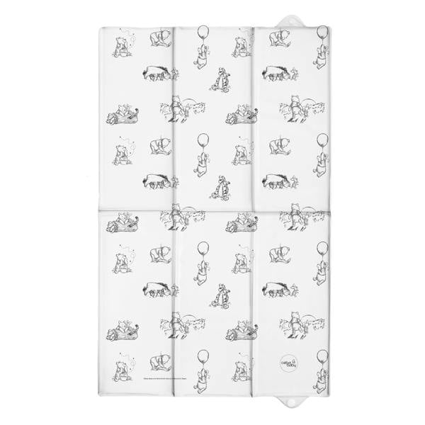 Ceba Foldable & Portable Baby Changing Mat 50x80cm - Black & White Winnie the Pooh