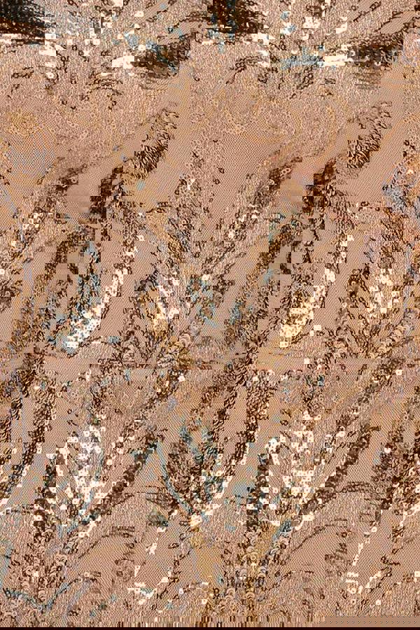 Square Neck Scalloped Lace Maxi - Champagne DR4016