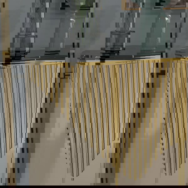 Isabel Hallway Sideboard, Console Table, Gold with vintage console table