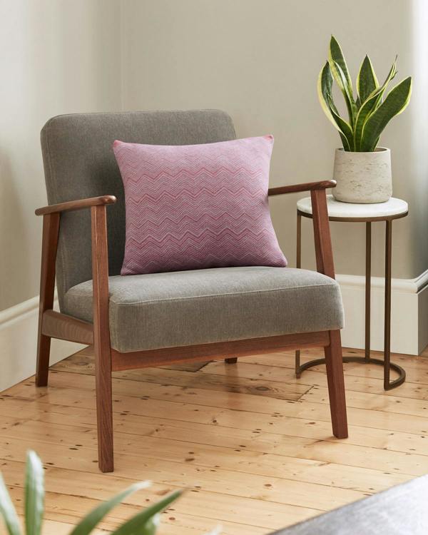 Serran London ZigZag Candy Pink and Pearl Grey Cushion