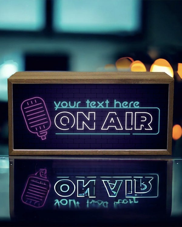 Personalised Light Box Sign – On Air Studio LED Display for DJs, Creators & Show-Offs