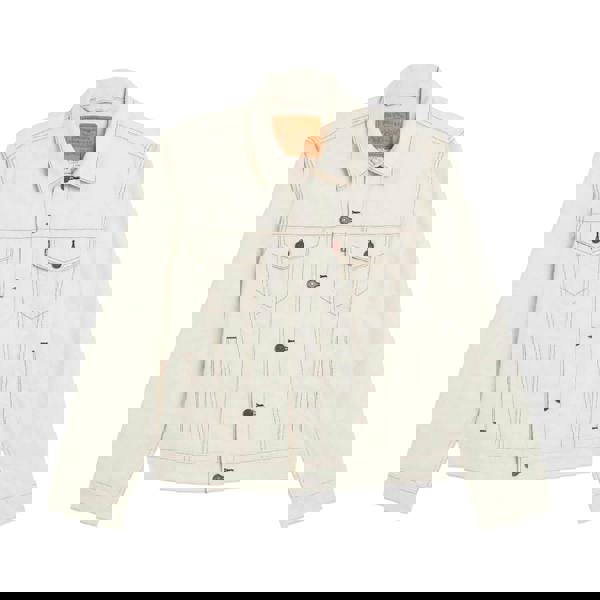 Levis Mens The Linen+ Denim Trucker Jacket - Cream - 