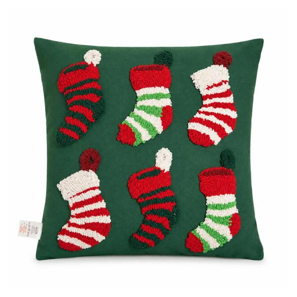 Samuel Alexander 45cm Dark Green Soft Decorative Christmas Stocking Cushion