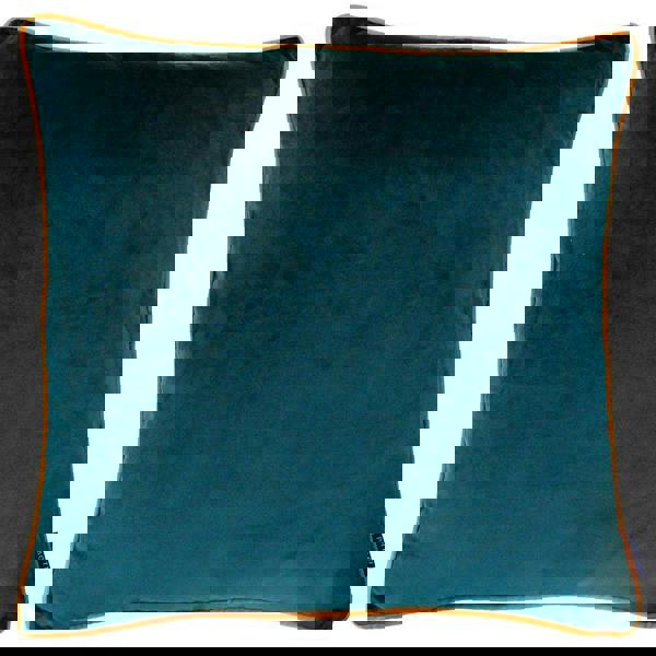 Paoletti Meridian Cushion Cover - Teal/Tigerlily Orange
