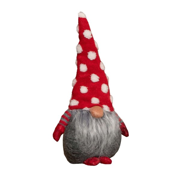 Samuel Alexander 32cm Festive Christmas Red & Grey Bearded Gonk with White Polka Dot Hat