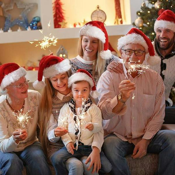 One Size Red Plush Santa Hat with White Fur Trim and Bobble for Christmas Parties and Festive Dress Up image 5