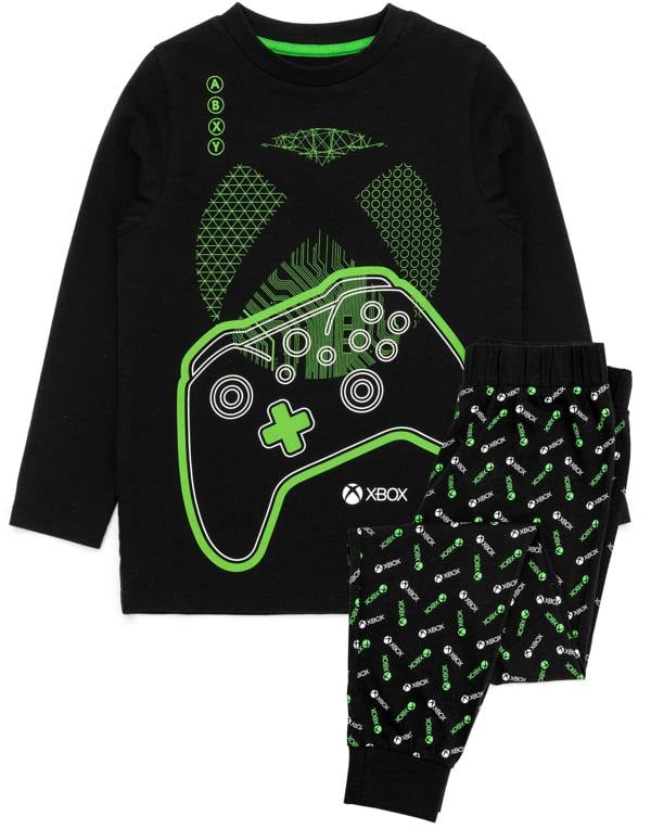 Xbox Boys Black Game Controller Long Sleeve Long Leg Pyjama Set [dis]