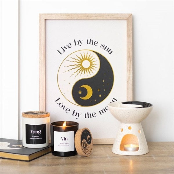 Serano Set of 2 Yin Yang Black Oud and Coconut Candles