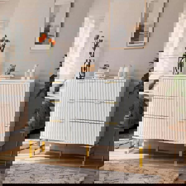 Furniture One Chest of Drawers, Clothing Storage Cabinet with Wood Legs for Bedroom, Living Room