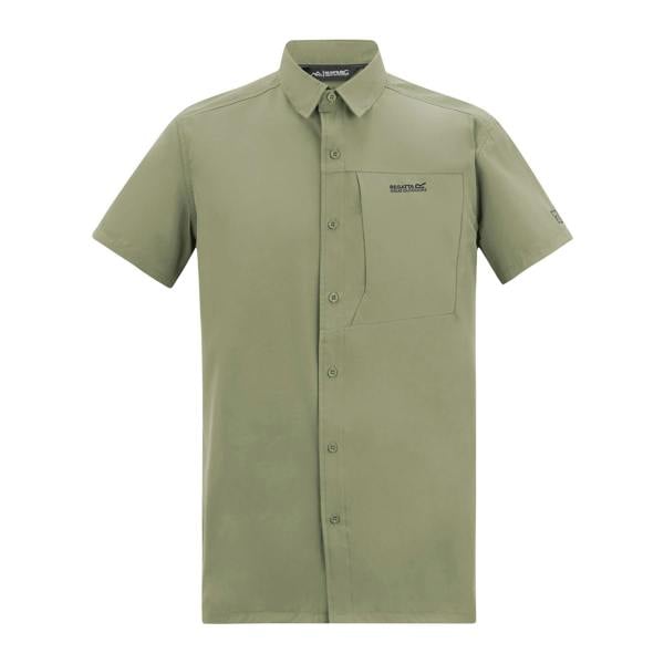 Regatta Mens Travel Light Anti-Insect Short-Sleeved Shirt - Sage Green - 