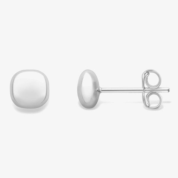 T. H. Baker 9ct White Gold Squared Cushion Stud Earrings 120125114402
