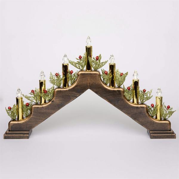 5cm Christmas Candle Bridge with 7 Warm LED Candles, Bronze Metallic Finish image 7