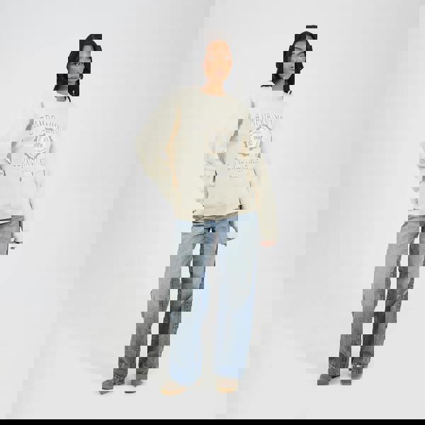 Brave Soul Cream Crew Neck Graphic Print Sweatshirt - Cream Image 3