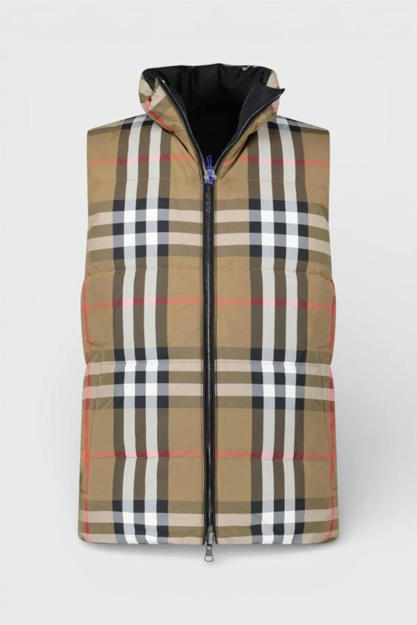Burberry Lowick Reversible Down Gilet Black Brown