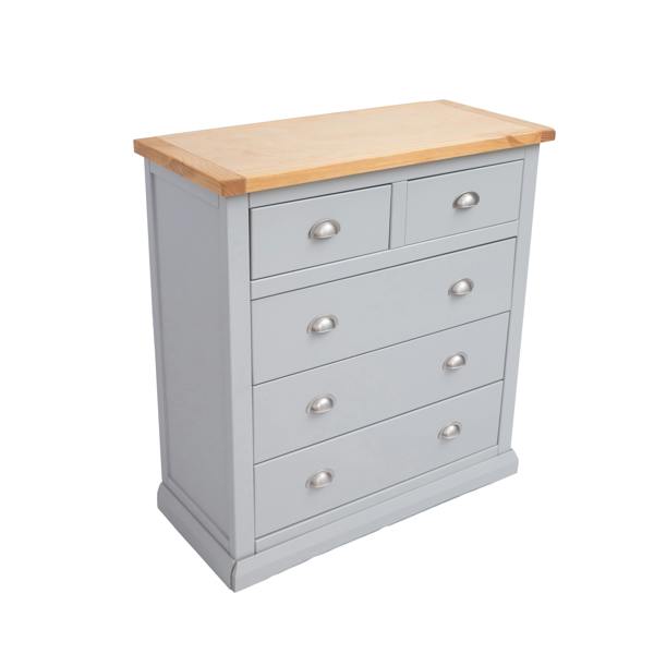 Cabinet Bits Loreo 5 Drawer Chest of Drawers Chrome Cup Handle