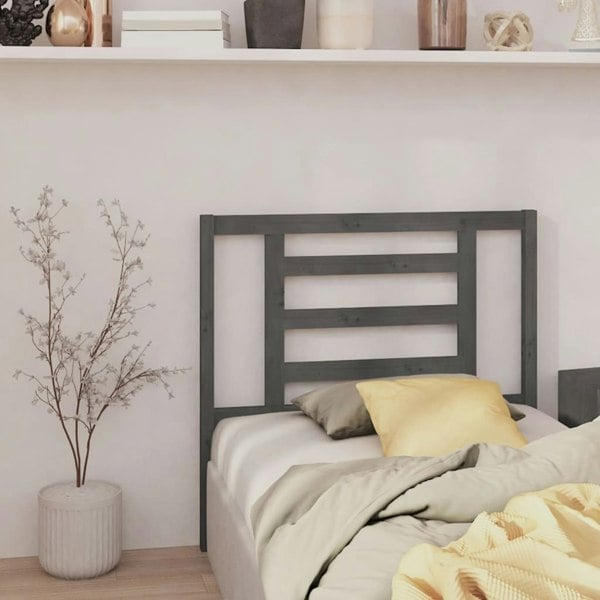 Berkfield Bed Headboard Grey 96x4x100 cm Solid Wood Pine