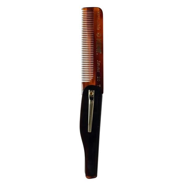 Kent Comb (20T) Handmade 167mm Large Folding Pocket Comb with Clip