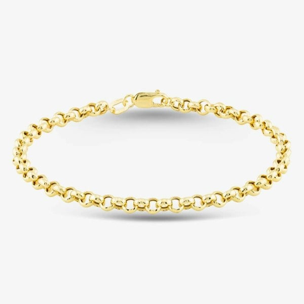 T. H. Baker 9ct Yellow Gold 18cm Hollow Belcher Chain Bracelet 1.24.0141