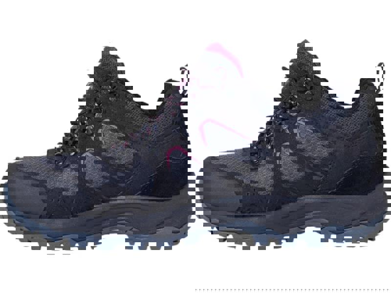 Karrimor Bodmin Low 6 Womens Waterproof Hiking Walking Trainers, black and pink outdoor footwear with durable sole and secure lacing system.