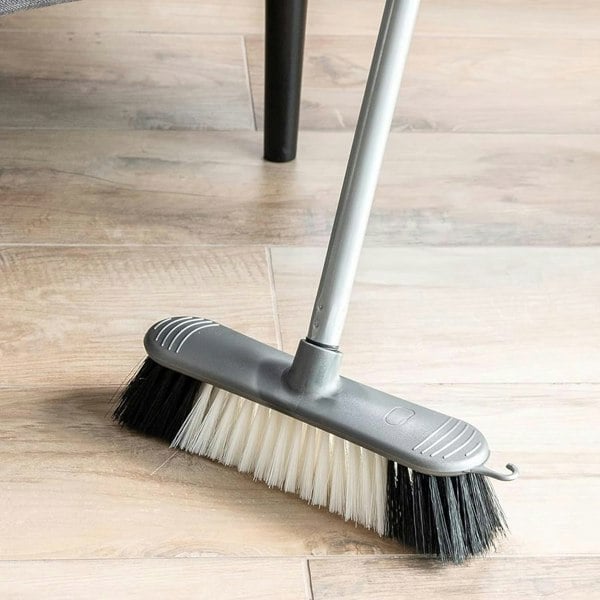 Metallic Grey 3pcs Indoor Sweeping Broom With Metal Handle