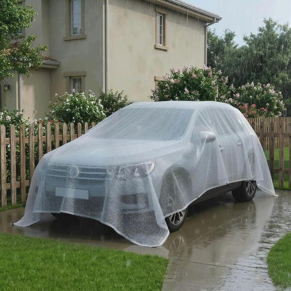 4 x 6m Waterproof Tarpaulin, Heavy Duty 140GSM Tear-Resistant PE Tarp with Reinforced Grommets, UV Protected Cover - White