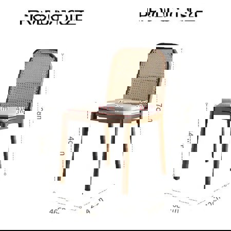 Lucile Rattan Dining Chair, Ash Wood-Rit Concept-Rit Concept