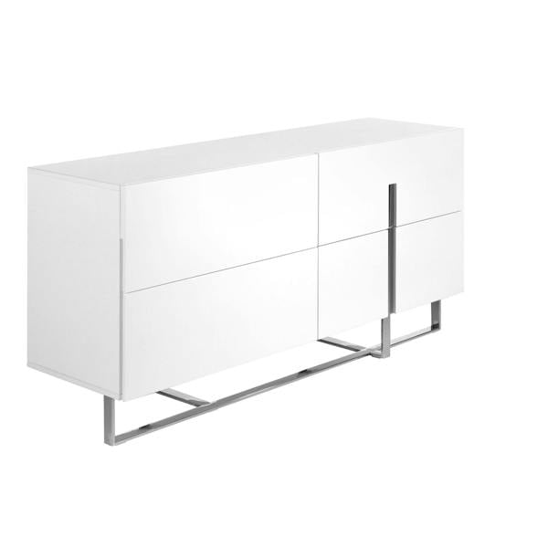 Angel Cerdá White Wood and Chromed Steel Sideboard 3052