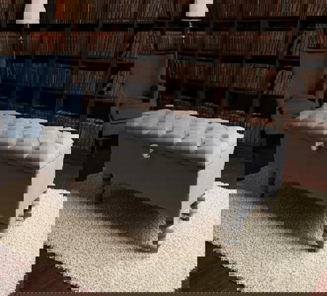 Dark Grey Storage Ottoman Bench with Coffee Table Function - ISTOOLS