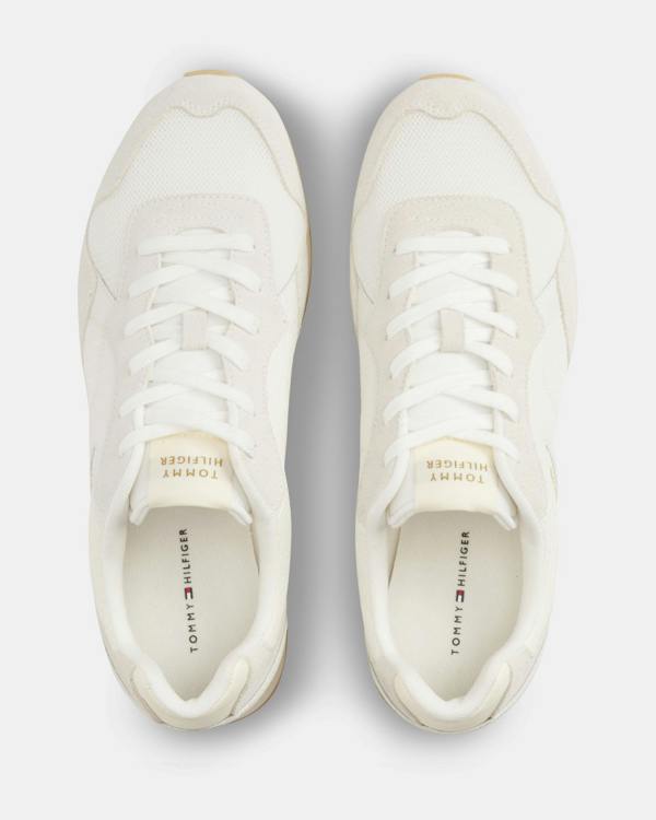 Tommy Hilfiger TH Core Mix Mens Trainers - Ecru