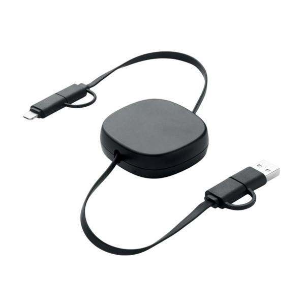 MidOcean Linea Retractable Connector Cable - Black - 