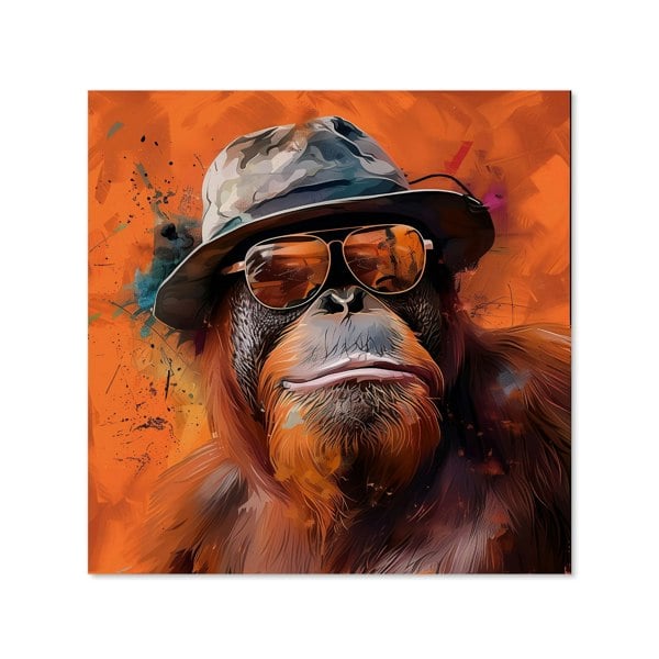 Warren Reed - Designer Orangutan In Glasses Kitchen Splashback