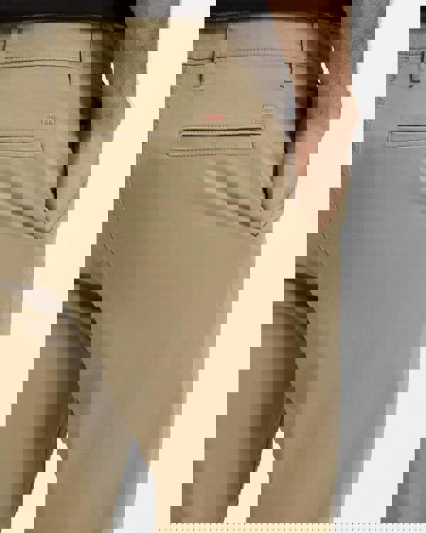 BOSS Orange Mens Tapered-Fit Chinos in Stretch-Cotton Satin - Light/Pastel Brown 239 | CHO | Designer Mens Chinos