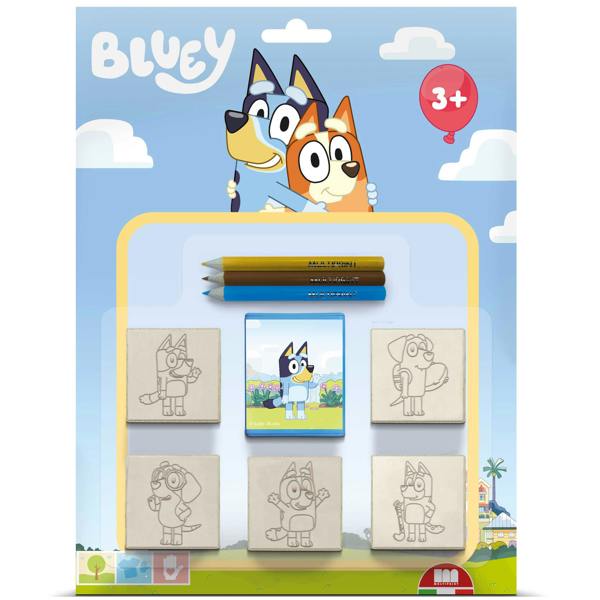Bluey Blister Pack 5 Stamps – Kids Craft & Stationery Set