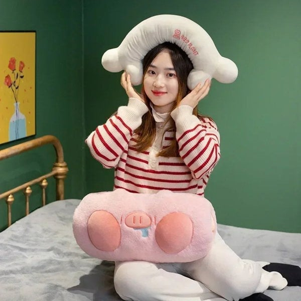 Anyhouz Anypillow U Shaped Pillow Cute Pig Plush Travel Pillow