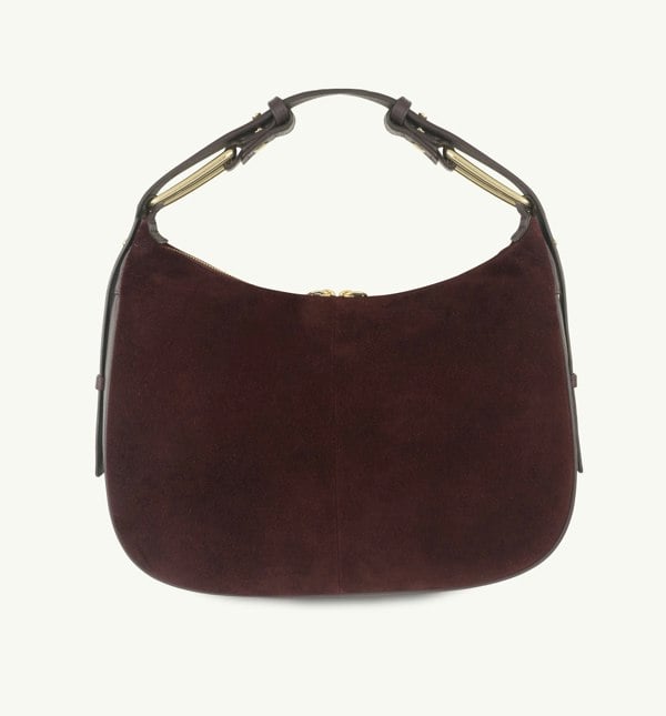 Apatchy London The Charlie Burgundy Suede Bag