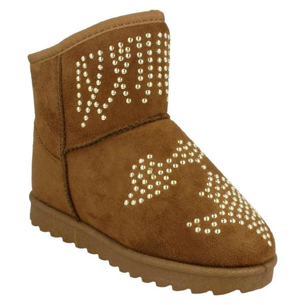 Spot On Girls Spot On Fleece Lined Studded Ankle Boots