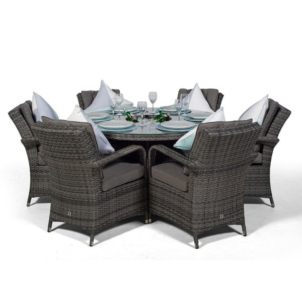 Giardino Arizona Round 6 Seater Patio Dining Set with Ice Bucket Drinks Cooler