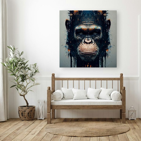 Warren Reed Gorilla Face Splash Art Canvas