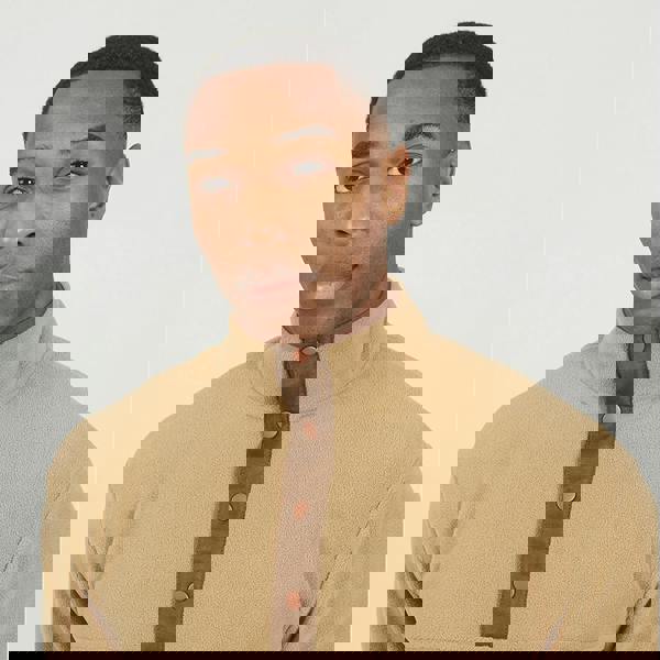 Brave Soul Tan Contrast Quarter Zip Fleece - Tan Image 4