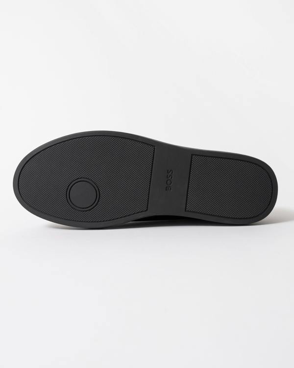 sole of BOSS Orange Kieran_Tenn_butb Mens Trainers in Black 005