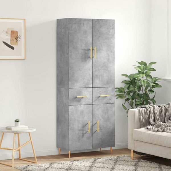 Berkfield Highboard Concrete Grey 69.5x34x180 cm Engineered Wood