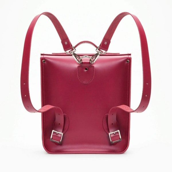 Zatchels Handmade Leather City Backpack - Magenta