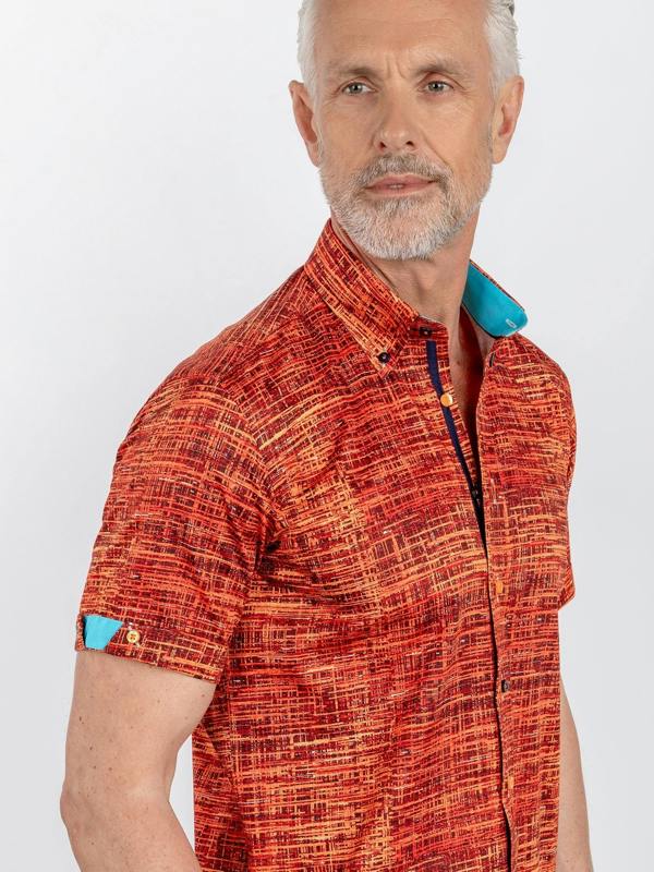 VIBRANT ABSTRACT ART SHORT SLEEVE SHIRT - Claudio Lugli Shirts