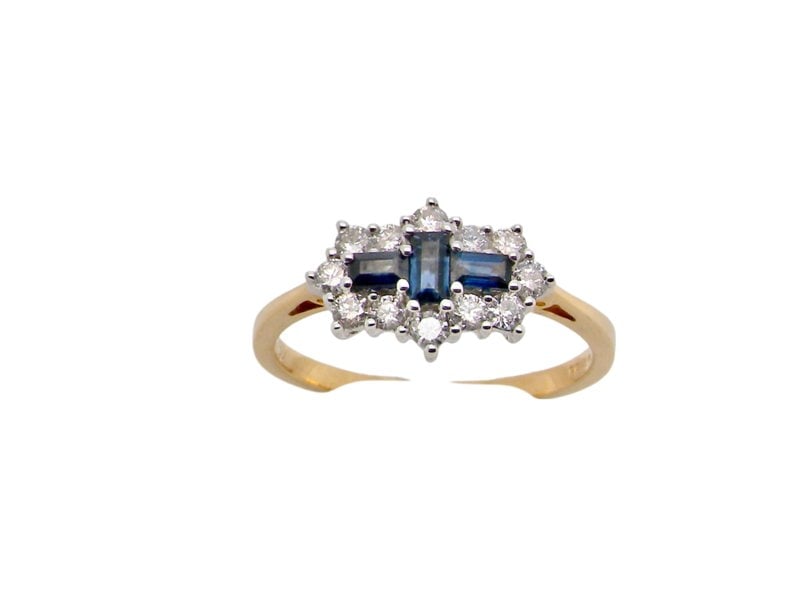 Vintage Tom An 18 carat gold Sapphire and Diamond cluster ring