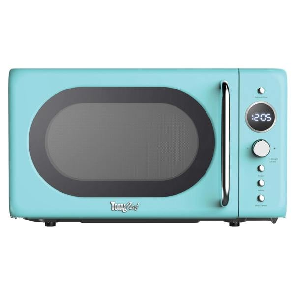 Total Chef Retro Microwave Oven 20L 700W Blue Countertop Microwave with Defrost, Timer & 5 Power Settings
