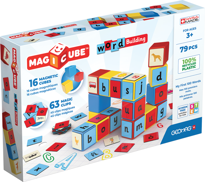 Geomag Magicube  Magnetic Shapes Word Builder - 79 Pieces