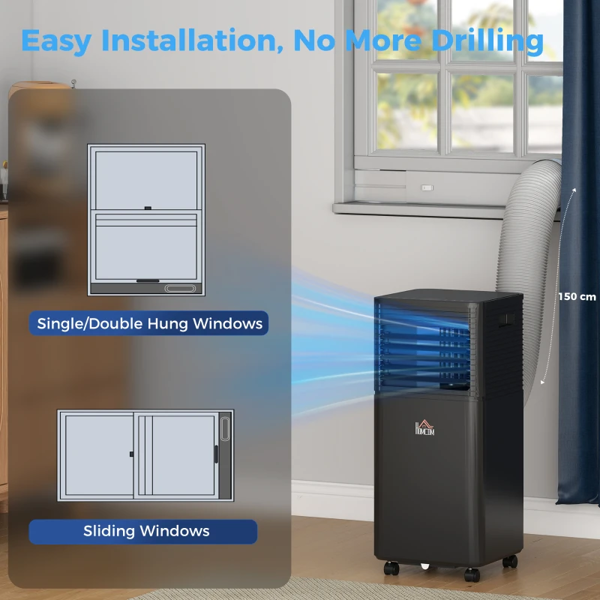 HOMCOM Portable Air Conditioner 4 Modes LED Display Timer Home Office