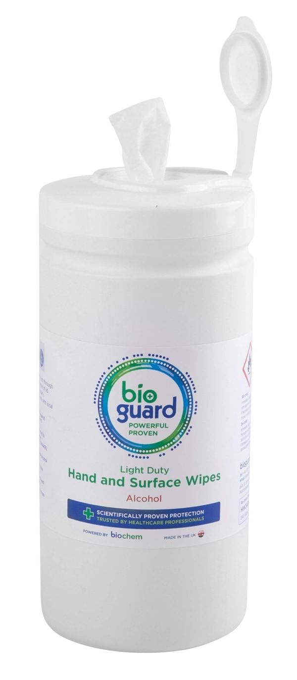 Alcohol Surface Wipes (Tub Of 240) Bioguard